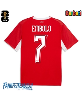 Elveția Breel Embolo #7 Tricou Fotbal Replică Mondial 2026 Barbati Acasa